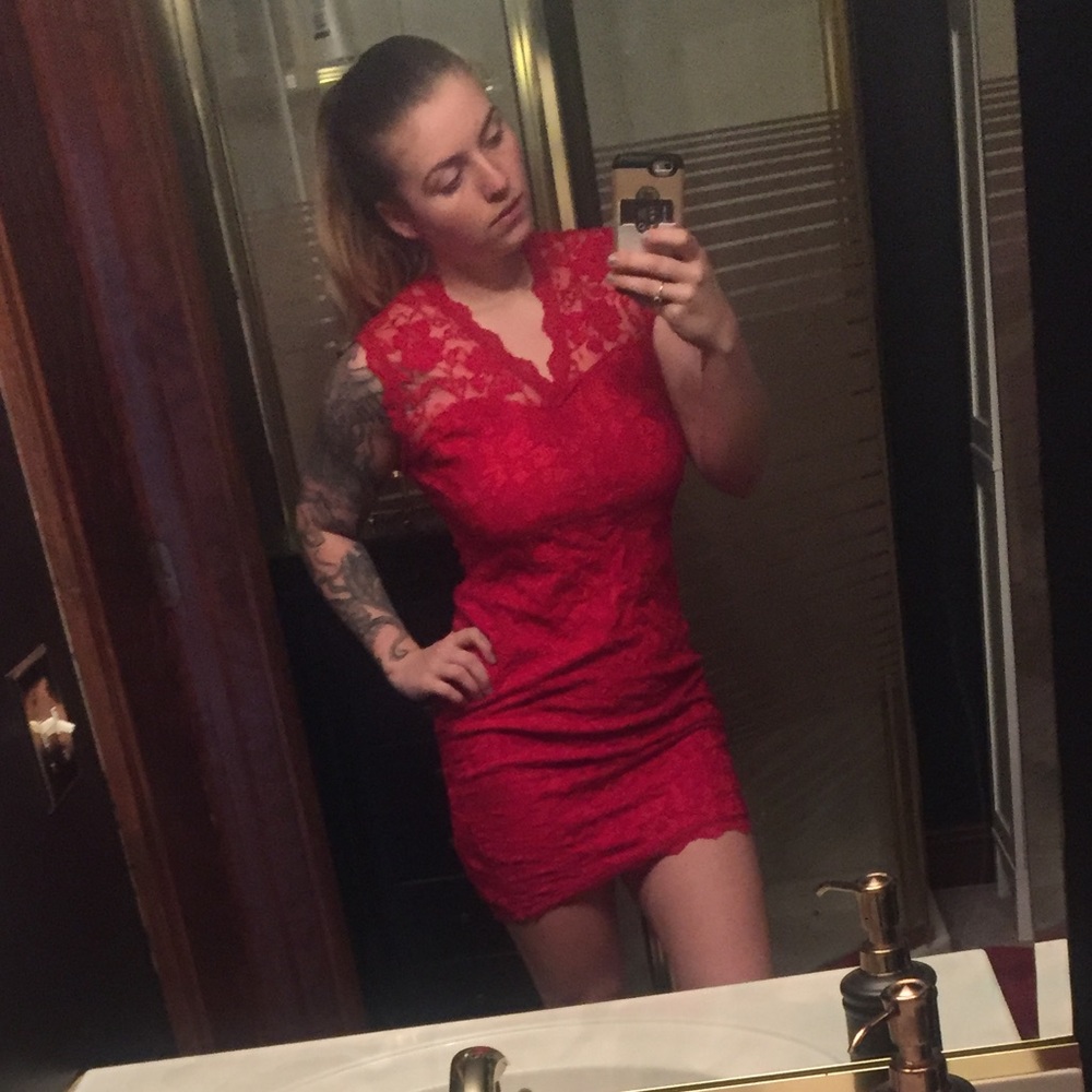 Red Lace Dress by Charlotte Russe